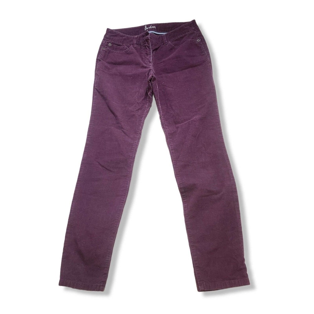 Boden Maroon purple corduroy pants Straight Leg 6 P Petite mid rise cords velvet